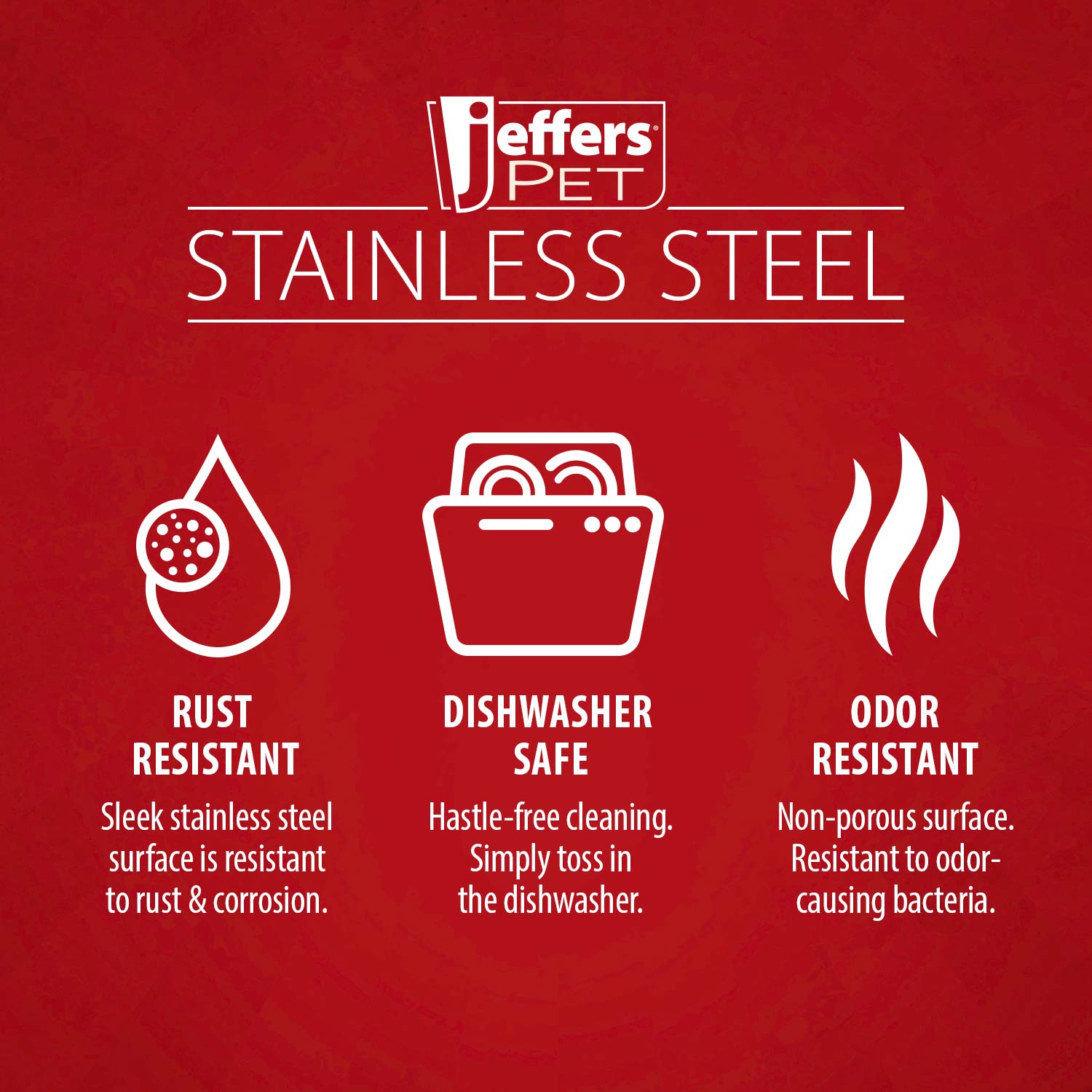 Jeffers Stainless Steel Pet Bowls — Durable Food & Water Bowls for Dogs & Cats